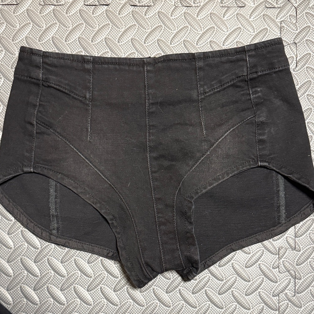 We The Free Black Jean Micro Shorts